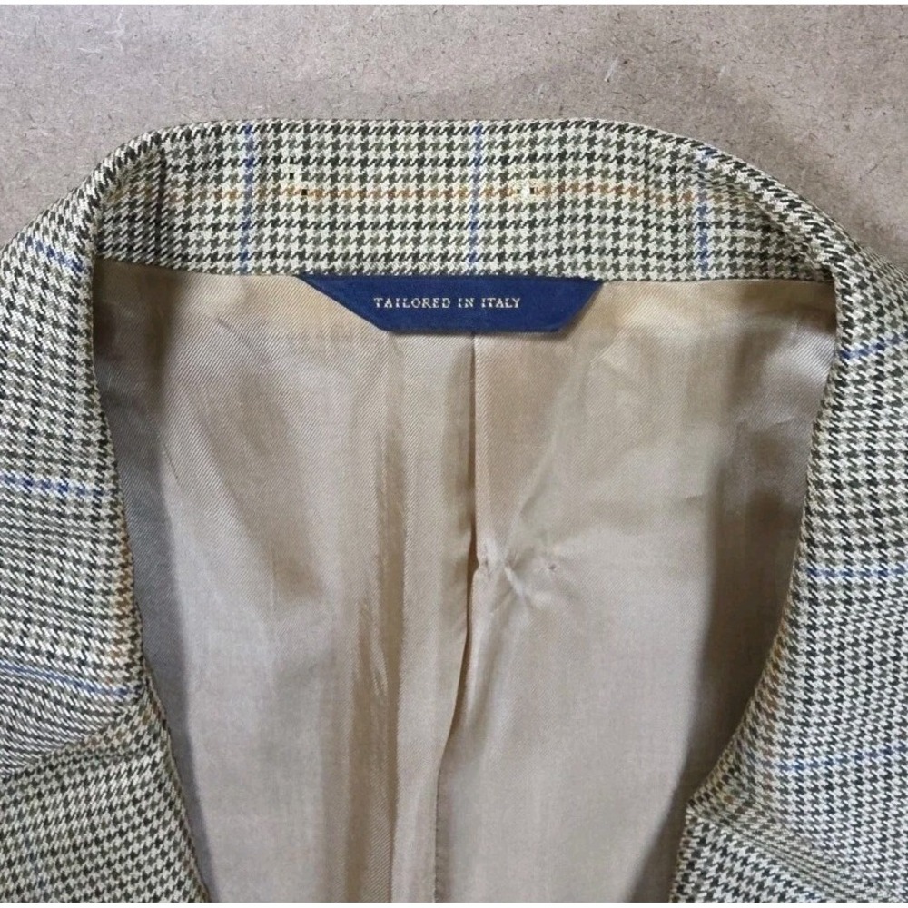 Brooks Brothers Golden‎ Fleece HOUNDSTOOTH Wool Silk Sportcoat Blazer 43L - Picture 10 of 15